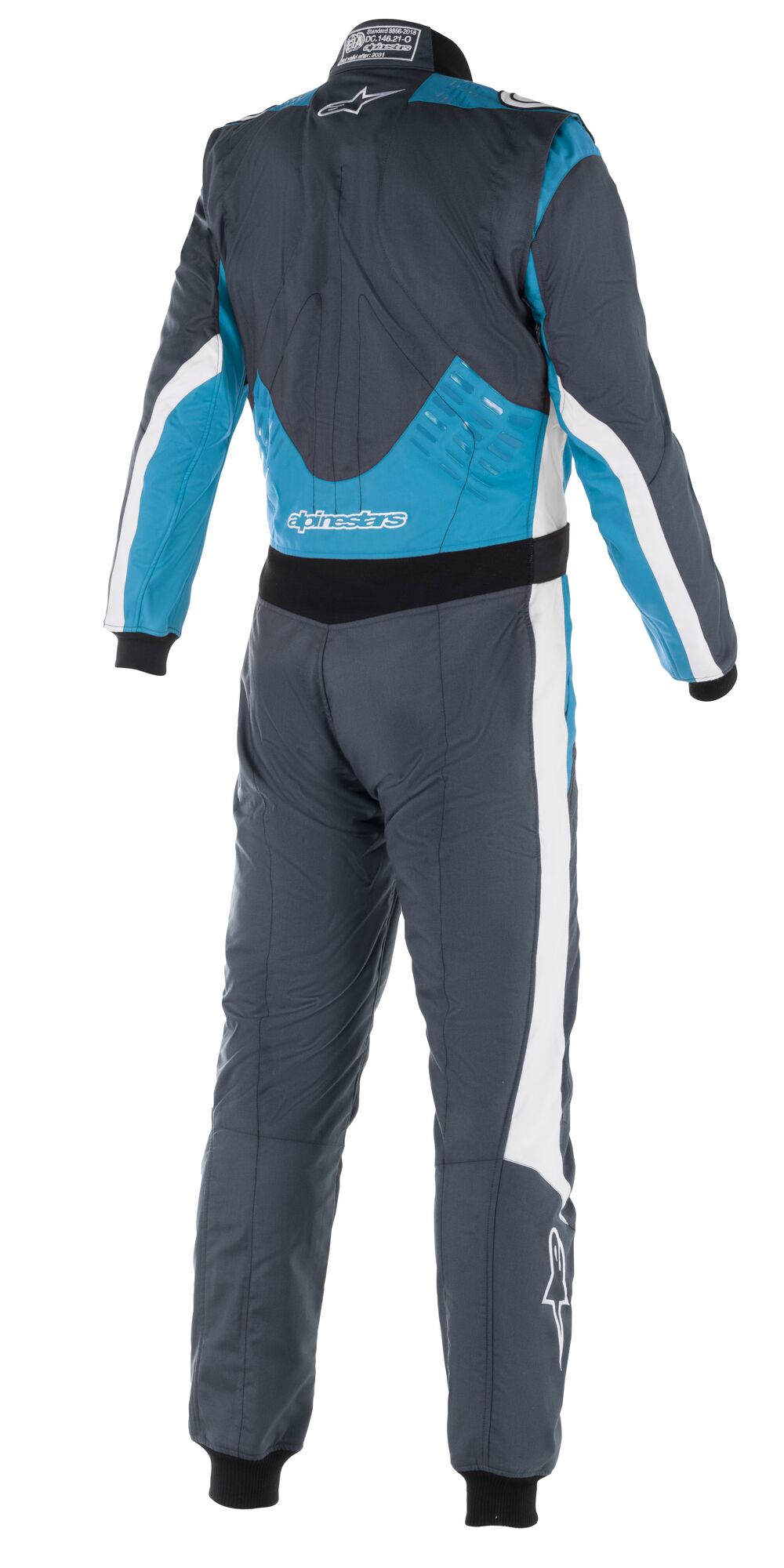 Alpinestars GP Pro Comp V2 suit Asphalt Cyan Weiss 44